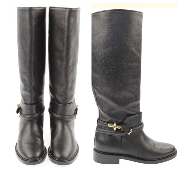 BALENCIAGA TALL EQUESTRIAN RIDING BOOT PELLE NOIR - Picture 1 of 8
